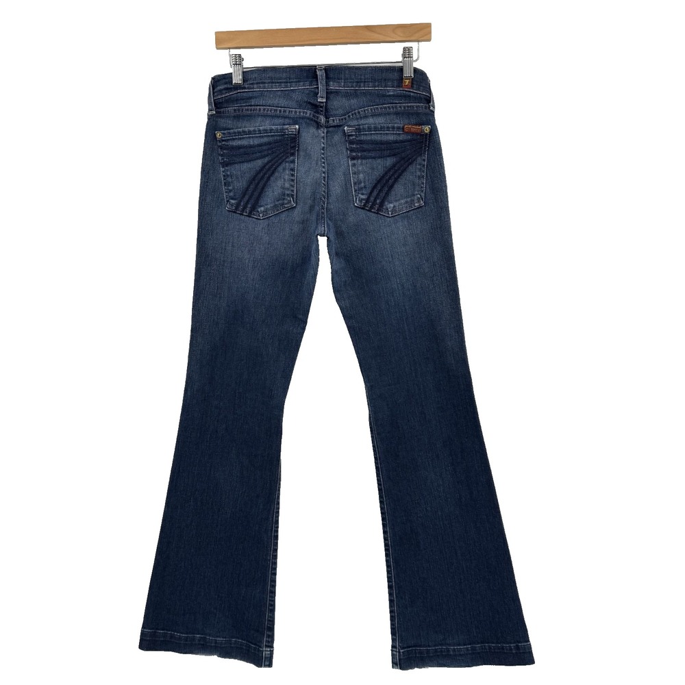7 For All Mankind Dojo Jeans Womens 28x34 Dark Wash Flare Bootcut Y2K Retro USA